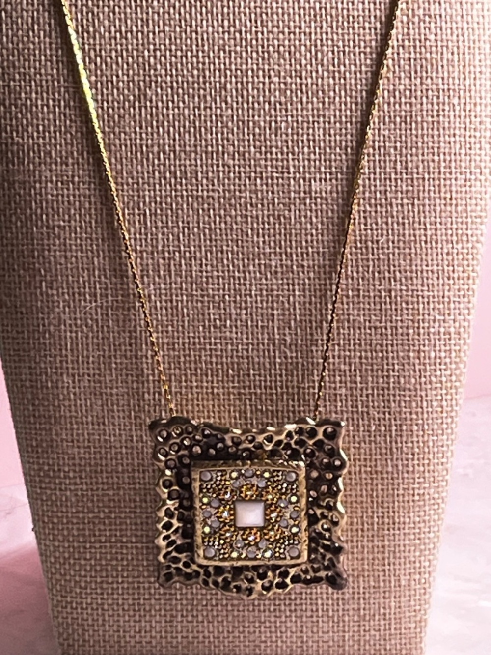925 Sterling silver gold plated brutalist brooch & pendant 1960's Rare
